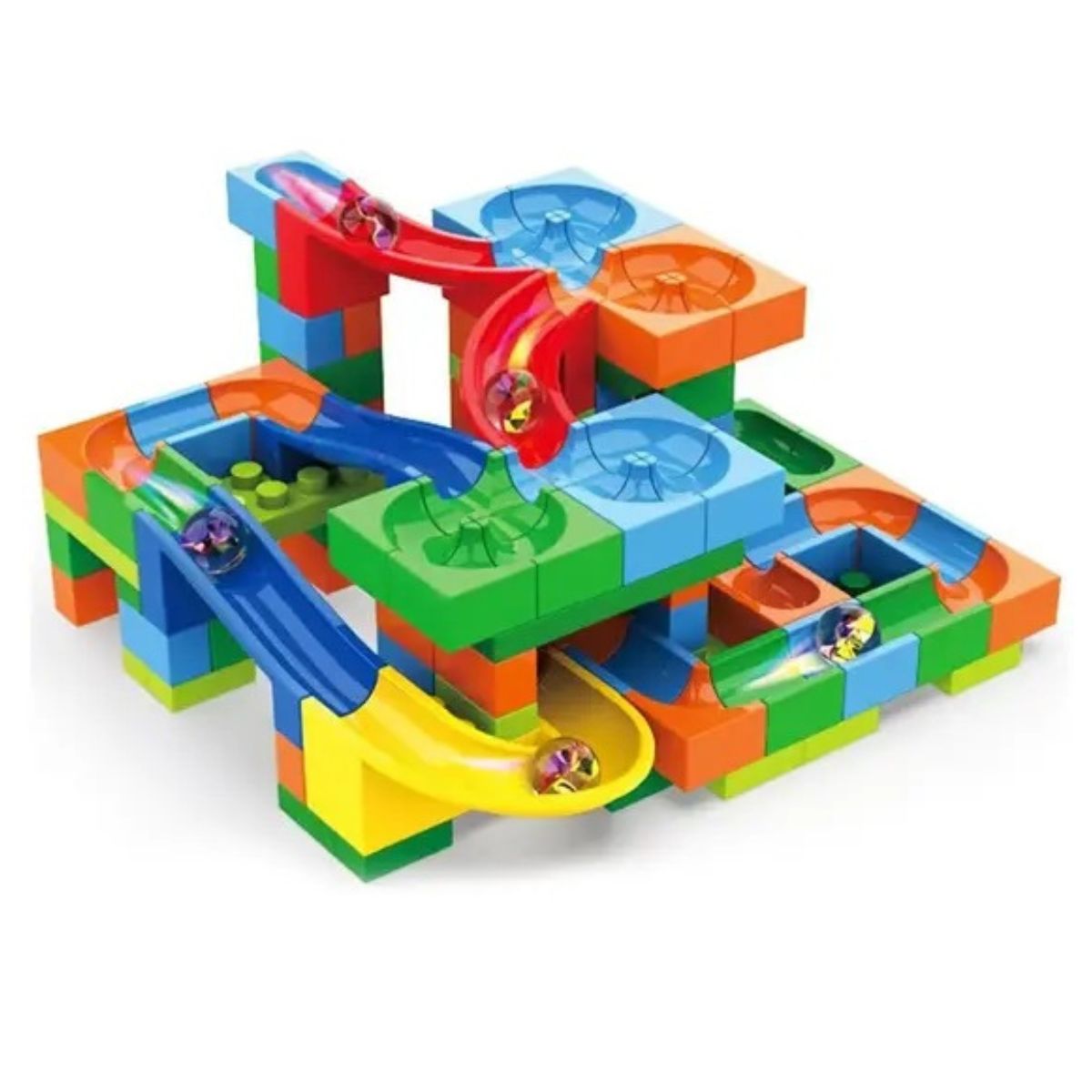 Pista Labirinto Rola Bola Infantil Bloco De Montar 128 Pçs - Ark Toys Pista Labirinto Rola Bola Infantil Bloco De Montar 128 Pçs - Ark Toys